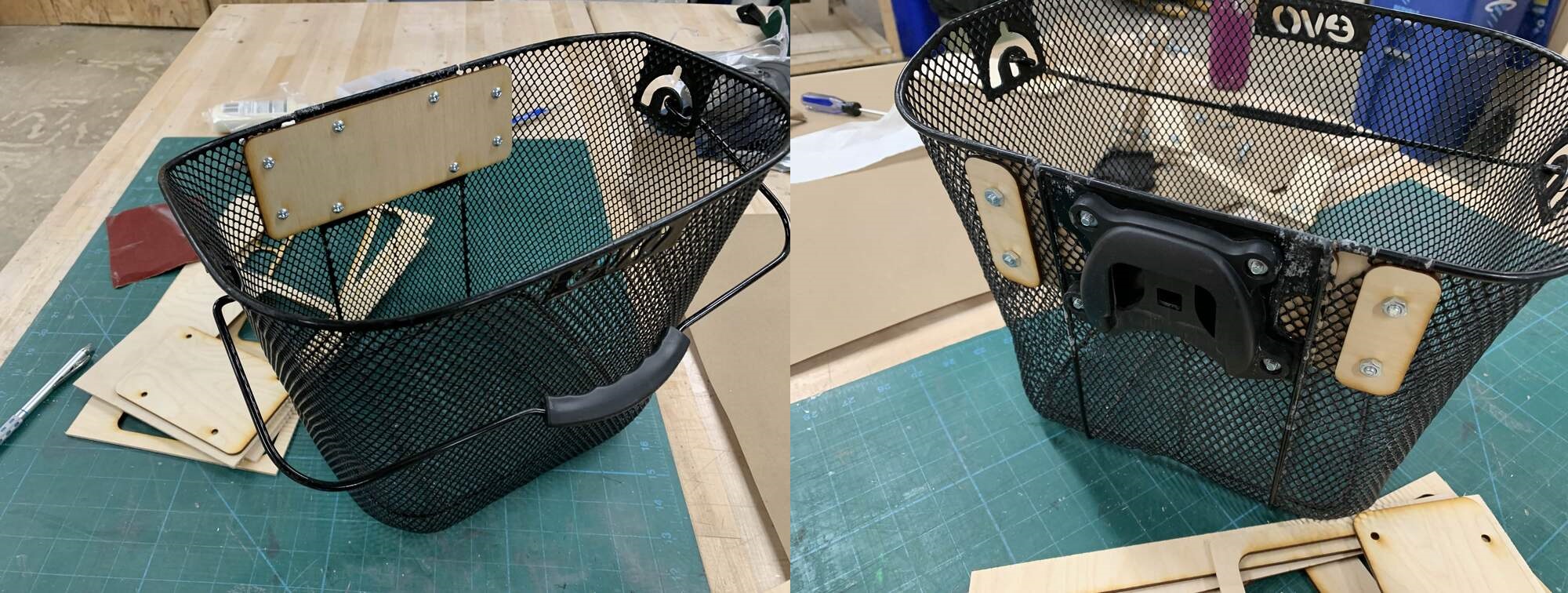 Front and back views of the basket