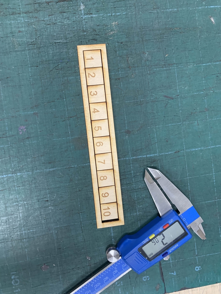 A gague to test kerf